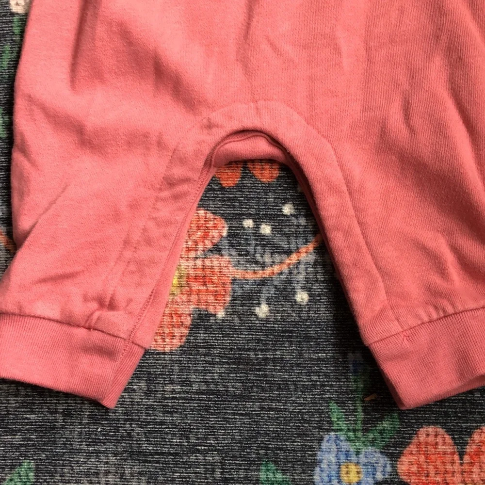 Baby Gap Pink Ruffle Sweatsuit Romper, 3-6 Months